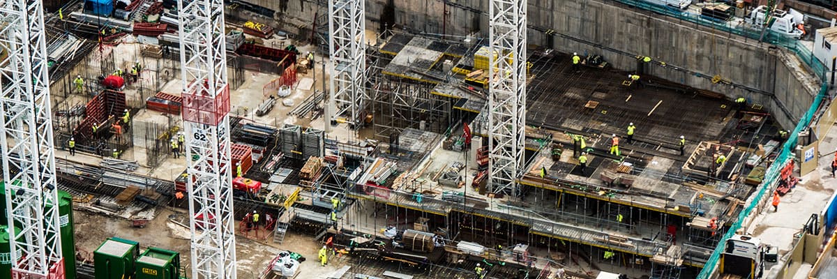 workers at construction project site